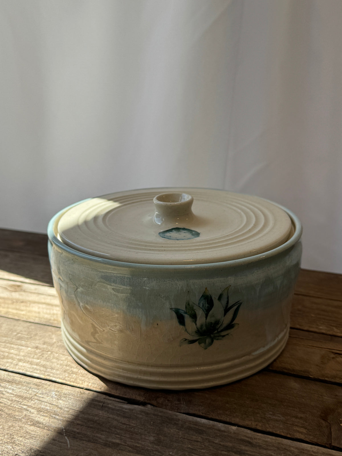 Cactus Flower Lidded Jar