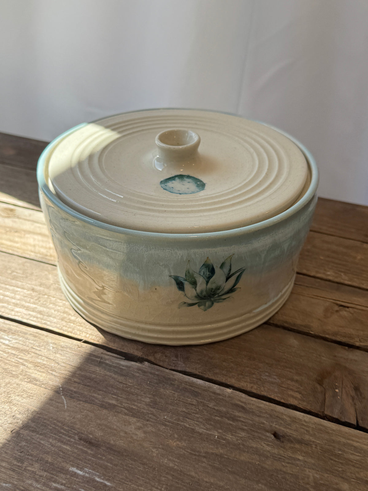 Cactus Flower Lidded Jar