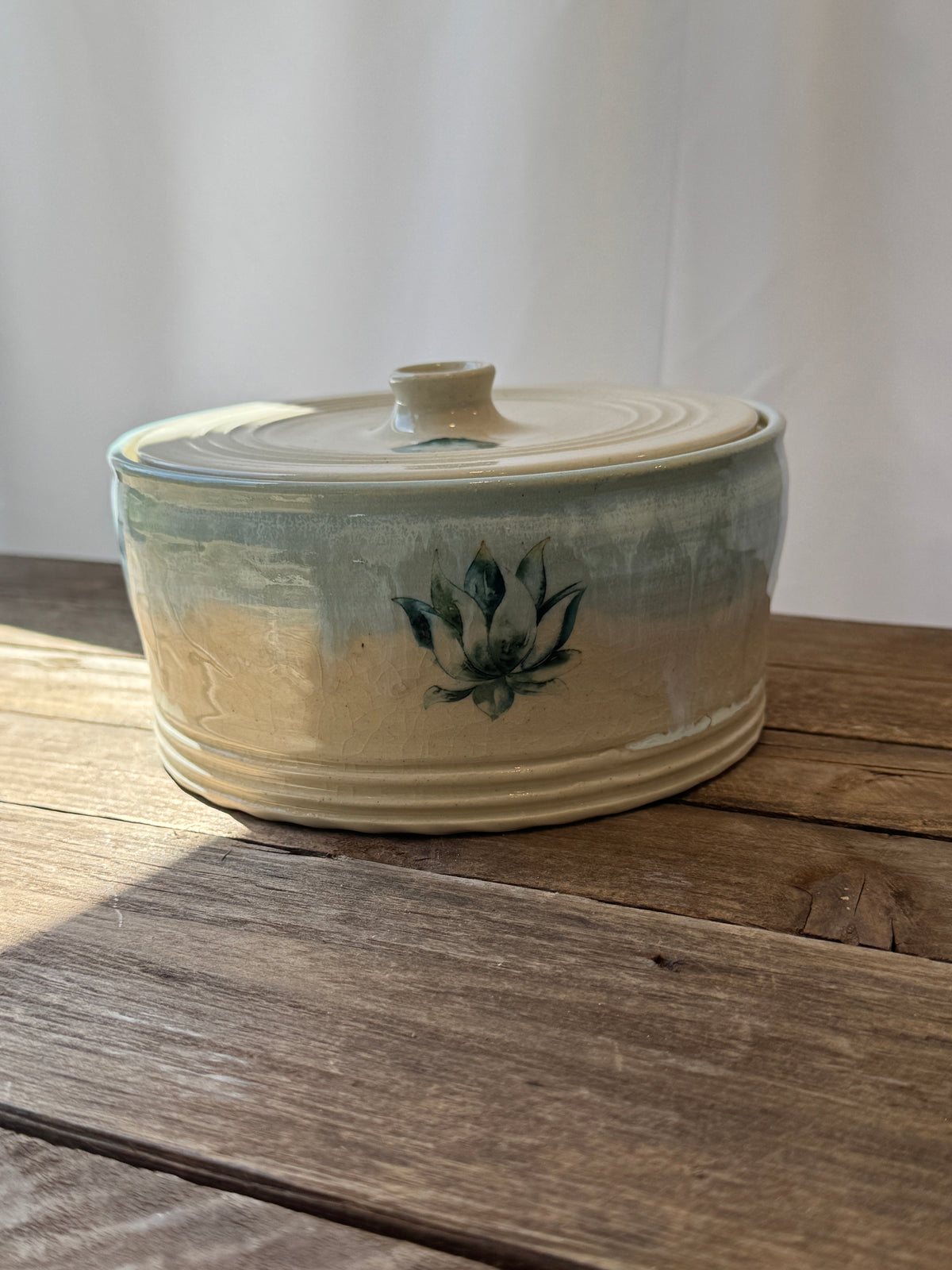 Cactus Flower Lidded Jar