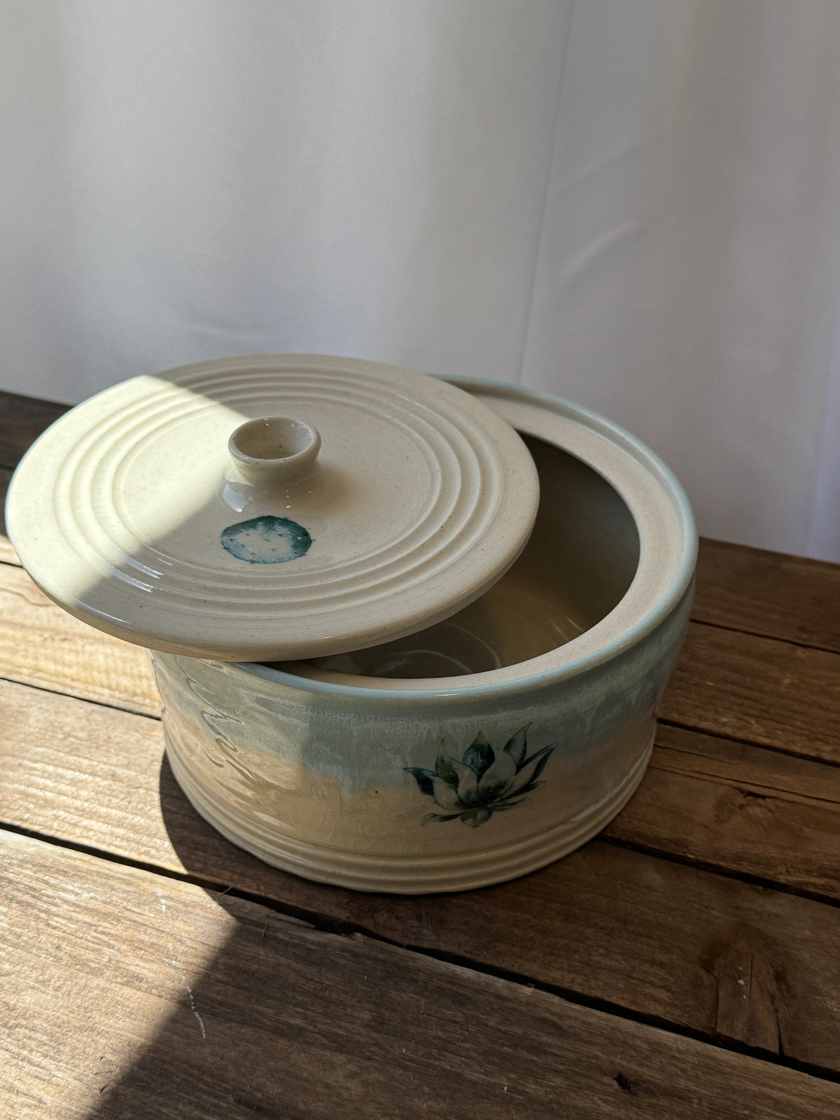 Cactus Flower Lidded Jar