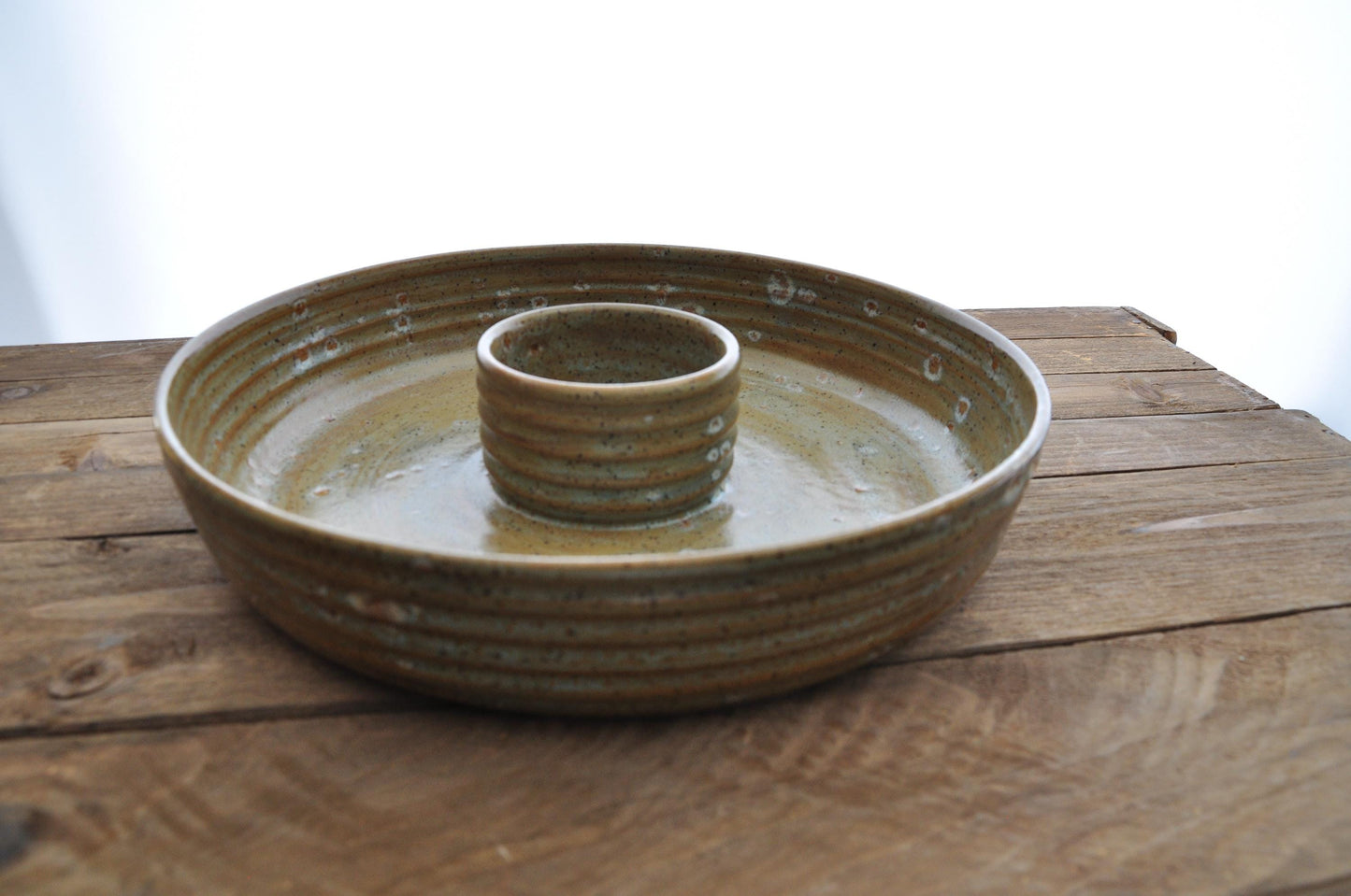 Handmade Ceramic Chip and Dip Bowl