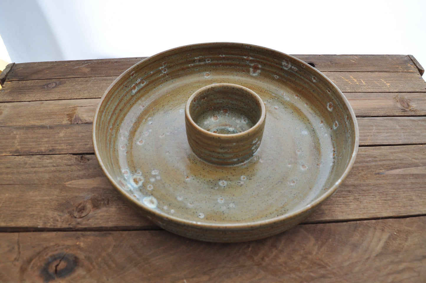 Handmade Ceramic Chip and Dip Bowl