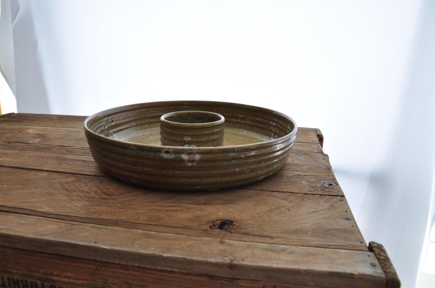 Handmade Ceramic Chip and Dip Bowl